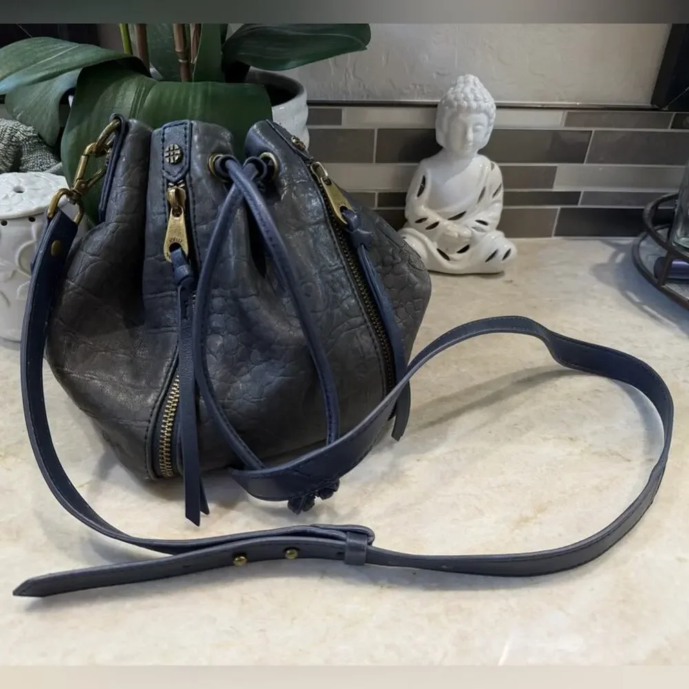 Joelle Hawkens Blue /gray Leather Bucket Bag